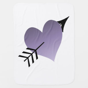 Purple Heart with Black Arrow Swaddle Blanket