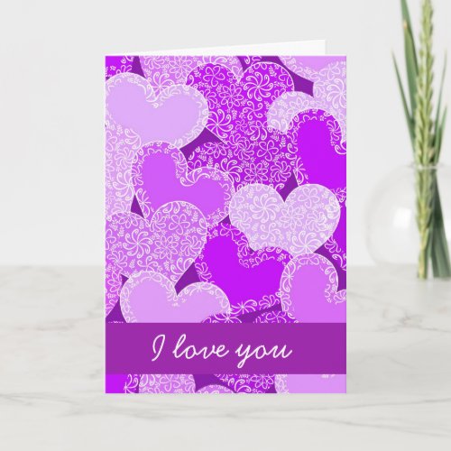 Purple heart with flowers Greeting Card