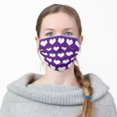 Purple Hearts Adult Cloth Face Mask (Worn)