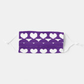 Purple Hearts Adult Cloth Face Mask (Front, Folded)