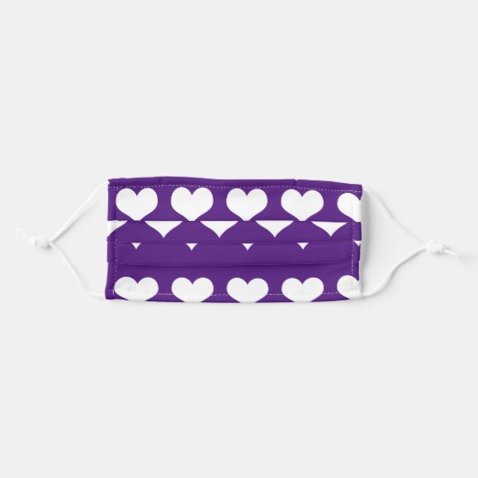 Purple Hearts Adult Cloth Face Mask (Front, Folded)