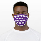 Purple Hearts Adult Cloth Face Mask (Worn)