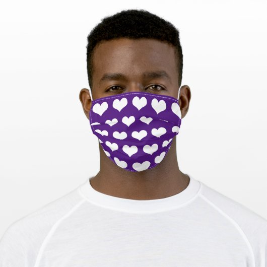 Purple Hearts Adult Cloth Face Mask (Worn)