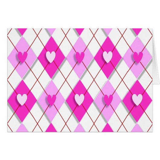 Purple Hearts Argyle Cards (Front Horizontal)
