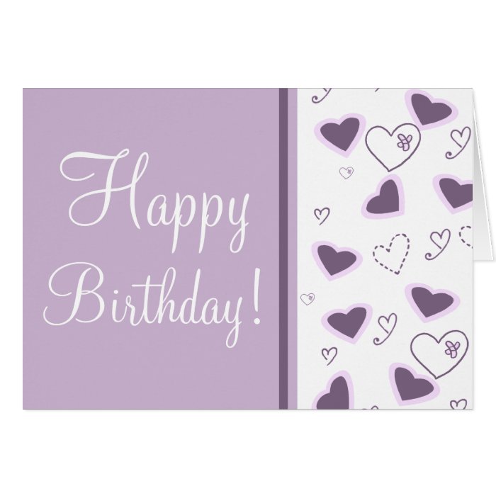 Purple Hearts "Birthday Card"