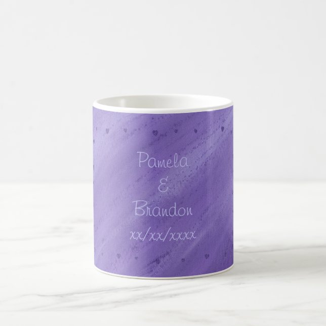 Purple Hearts Blended Purple Personalized Mugs (Center)