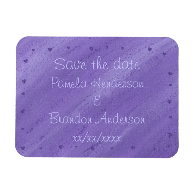 Purple Hearts Blended Purple Save the date Magnets (Horizontal)