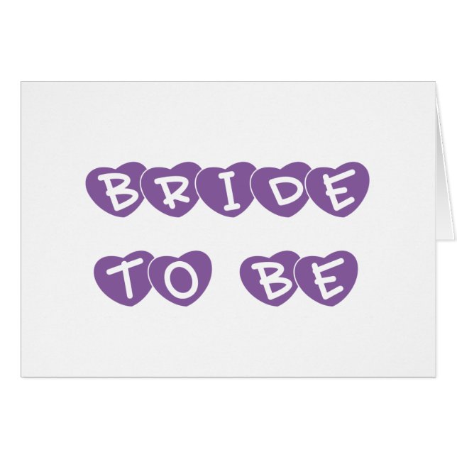 Purple Hearts Bride to Be Cards (Front Horizontal)