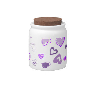 Purple Hearts Candy Jar
