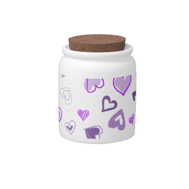 Purple Hearts Candy Jar (Front)