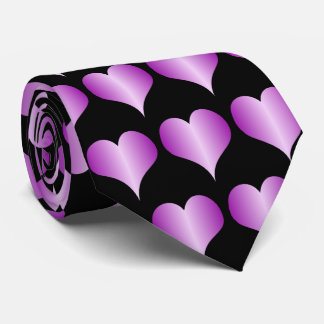 Purple Hearts Design Neck Tie