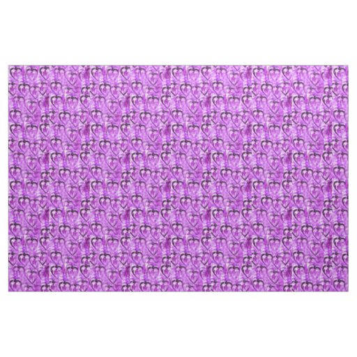 Purple hearts fabric