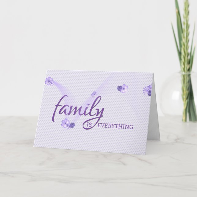 Purple Hearts for Step Mom Birthday Card (Front)