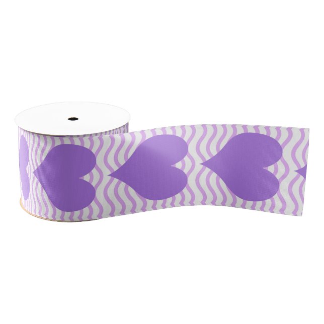 Purple Hearts Grosgrain Ribbon (Spool)