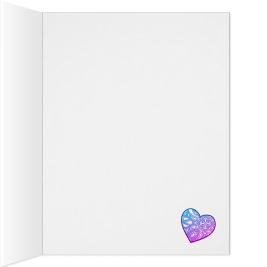 Purple Hearts I Love You Folded Card (Inside (Right))