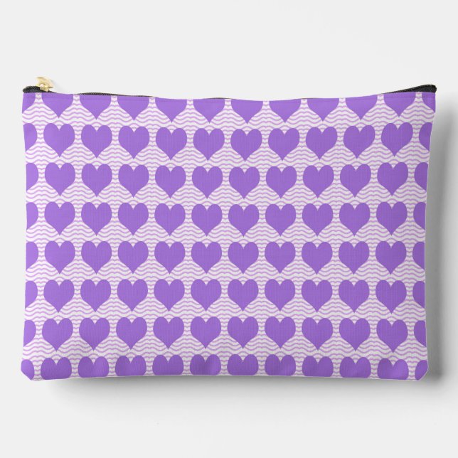 Purple Hearts Large Accessory Pouch (Front)