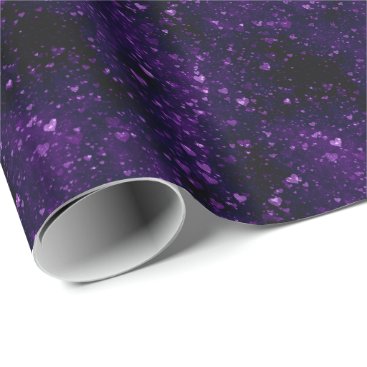 Purple Hearts Love Wrapping Paper