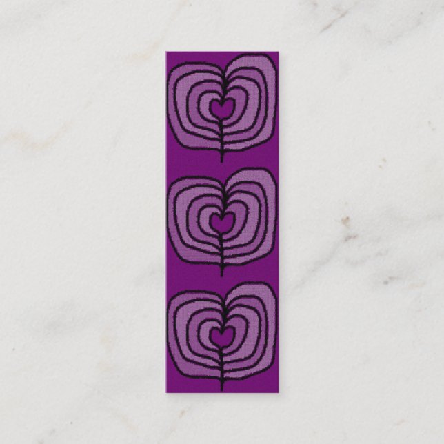 Purple Hearts Mini Bookmarks Business Card (Front)