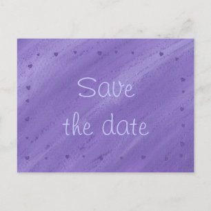 Purple Hearts on Blended Purple Save Date Postcard