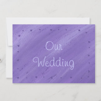 Purple Hearts on Blended Purple Wedding Invitation