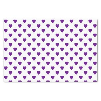 Purple Hearts on Custom Background Tissue Paper