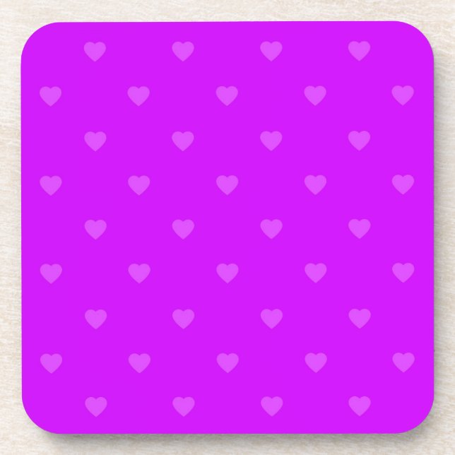 Purple hearts pattern beverage coaster (Front)