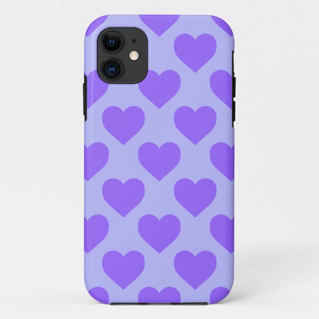 Purple Hearts Pattern Case-Mate iPhone Case (Back)