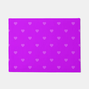 Purple hearts pattern doormat