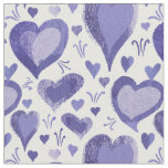 Purple Hearts Pattern Drawing Fabric