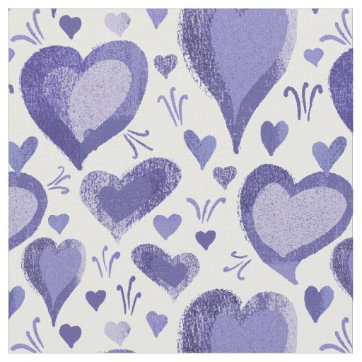 Purple Hearts Pattern Drawing Fabric