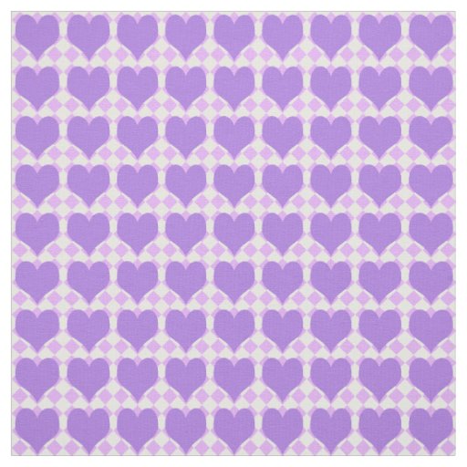 Purple Hearts Pattern Fabric