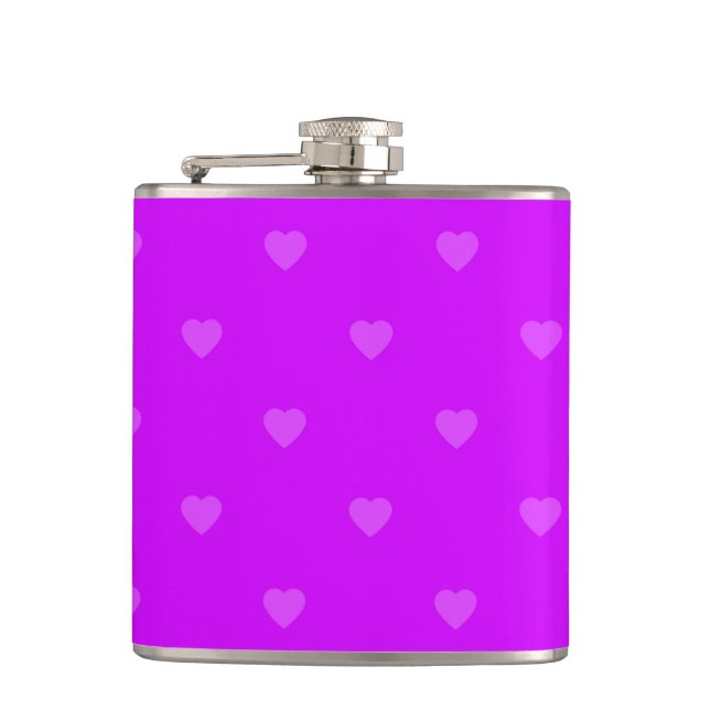 Purple hearts pattern flask (Front)