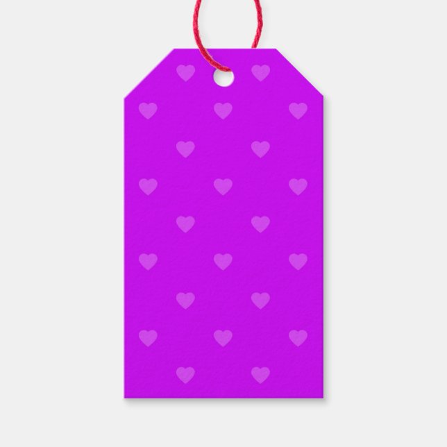Purple hearts pattern gift tags (Front)