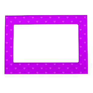 Purple hearts pattern magnetic frame