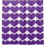 Purple Hearts Pattern Shower Curtain at Zazzle