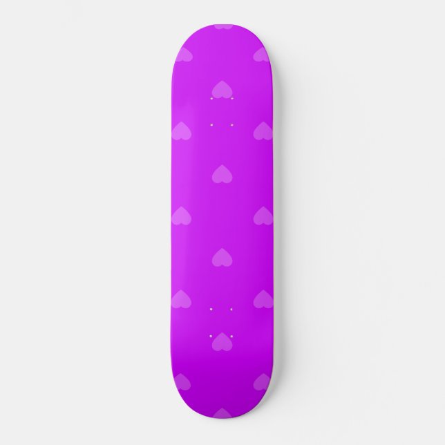 Purple hearts pattern skateboard (Front)