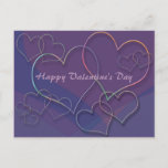 Purple Hearts Pattern Valentine Postcard