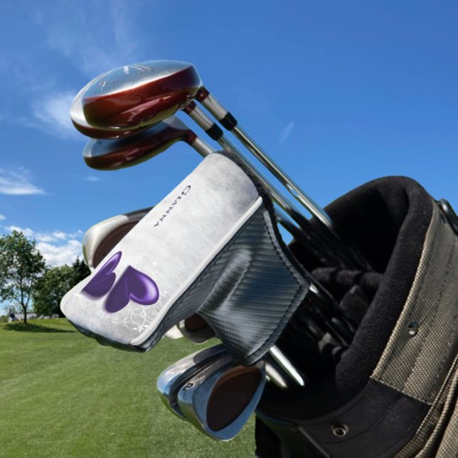 Purple Hearts Personalized Golf Head Cover (Purple Hearts Personalized Golf Head Cover)