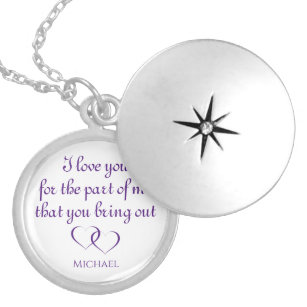 Purple Hearts Personalized I Love You Necklace