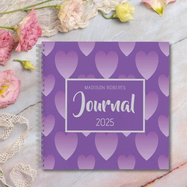 Purple Hearts Personalized Journal  (Creator Uploaded)