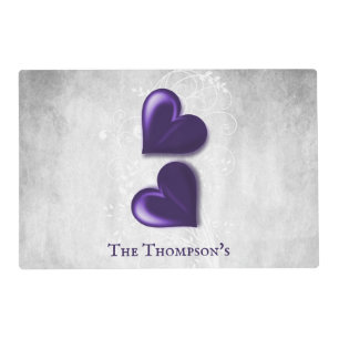 Purple Hearts Personalized Placemat