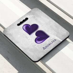 Purple Hearts Personalized Seat Cushion
