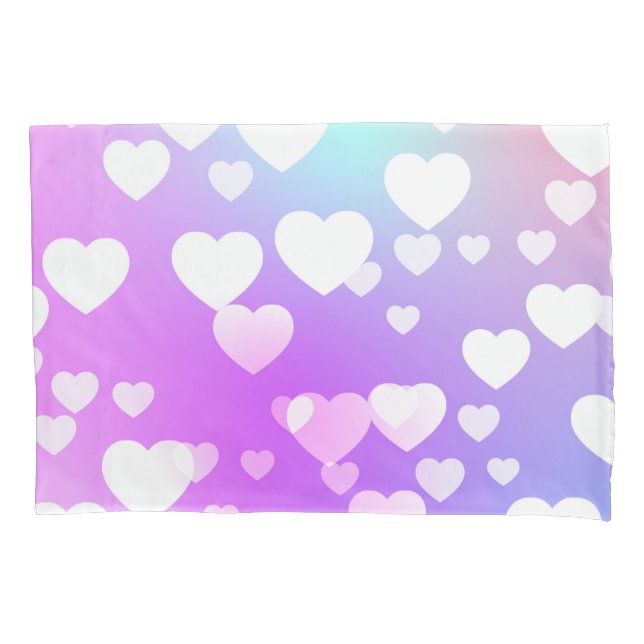 Purple Hearts Pillowcases. Pillow Case (Front-Left)