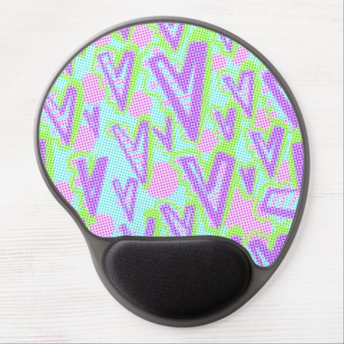 Purple Hearts pixels dots pop style colorful  Gel Mouse Pad