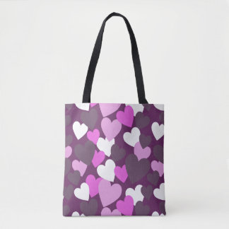 Purple Hearts Tote Bag
