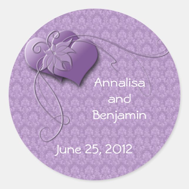 Purple Hearts Victorian Stickers (Front)