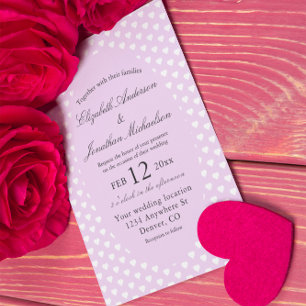 Purple Hearts Wedding Invitation