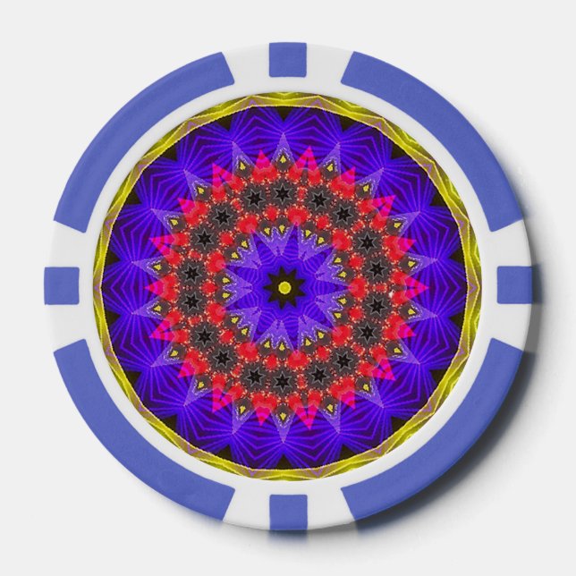 Purple Heaven Fractal Poker Chips (Front)