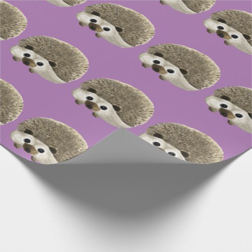 Purple Hedgehog Wrapping Paper