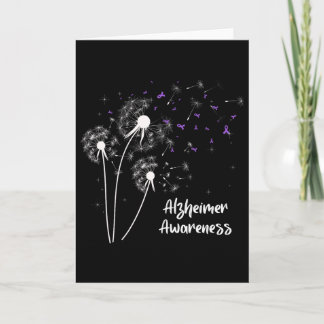 Purple Heimerheimer Awareness Dandelion Women Girl Card